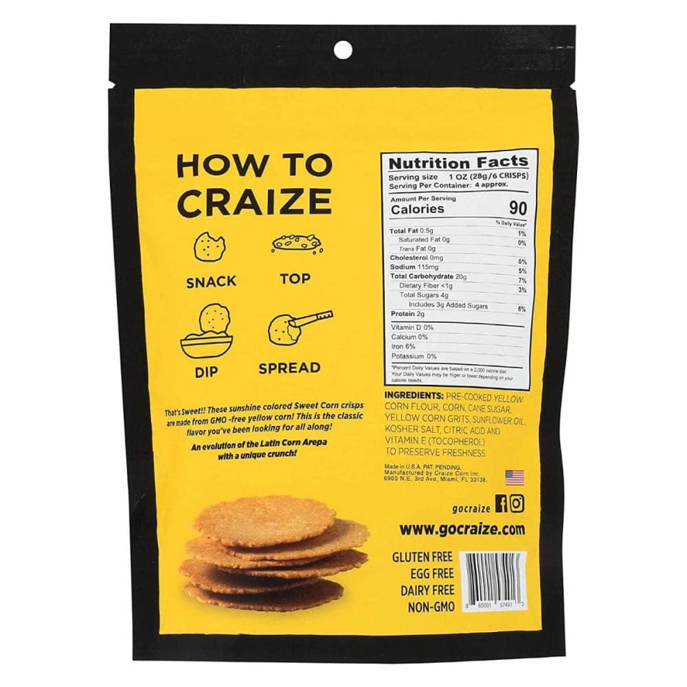 CRAIZE Craize Crackers Corn Sweet, 4 Oz