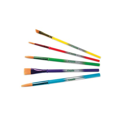 Crayola Arts And Craft Brush Set Assorted Sizes Natural Hair Angled Flat Round 5/set - School Supplies - Crayola®