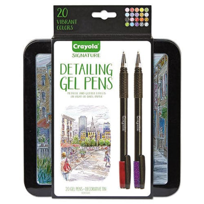 Crayola Detailing Gel Pen Stick Medium 1 Mm Assorted Ink Colors Black Barrel 20/pack - School Supplies - Crayola®