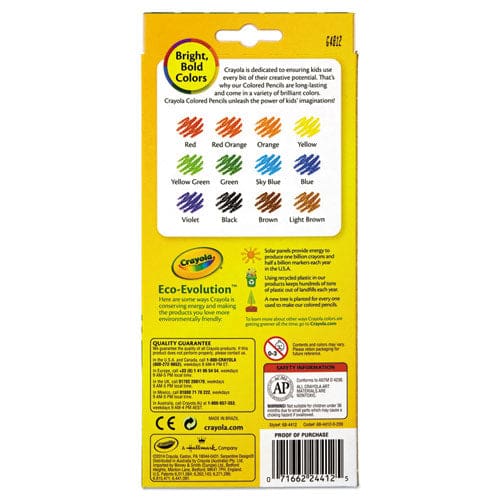 Crayola Erasable Color Pencil Set 3.3 Mm 2b (#1) Assorted Lead/barrel Colors Dozen - School Supplies - Crayola®