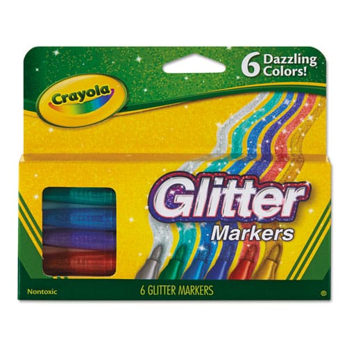 Crayola Glitter Markers Medium Bullet Tip Assorted Colors 6/set - School Supplies - Crayola®