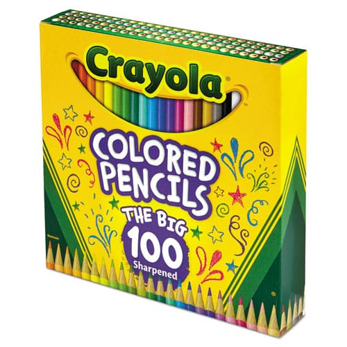 Crayola Long-length Colored Pencil Set 3.3 Mm 2b (#1) Assorted Lead/barrel Colors 100/pack - School Supplies - Crayola®