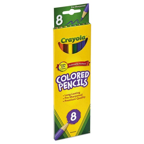 Crayola Long-length Colored Pencil Set 3.3 Mm 2b (#1) Assorted Lead/barrel Colors 8/pack - School Supplies - Crayola®