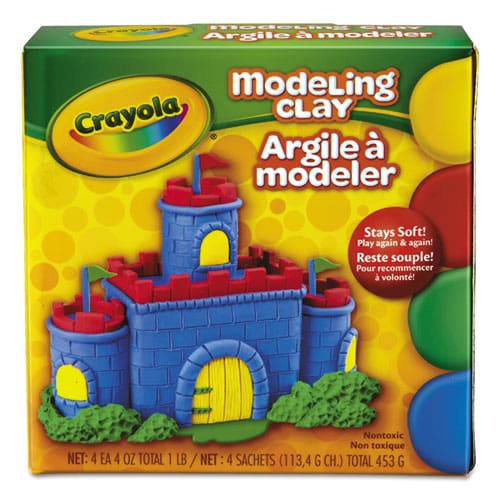 Crayola Modeling Clay Assortment 4 Oz Packs 4 Packs Blue/green/red/yellow 1 Lb - School Supplies - Crayola®