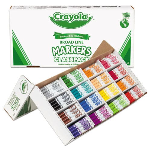 Crayola Non-washable Marker Broad Bullet Tip Assorted Classic Colors 256/box - School Supplies - Crayola®