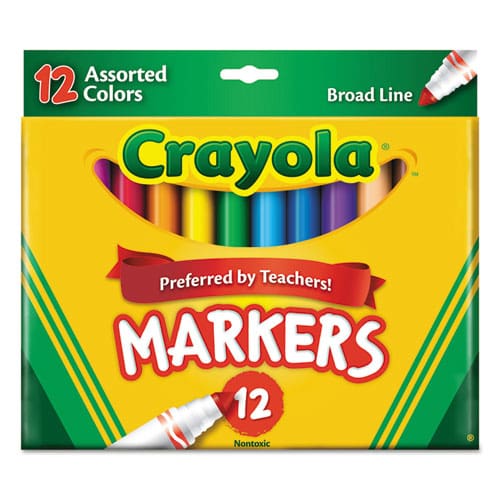 Crayola Non-washable Marker Broad Bullet Tip Assorted Classic Colors Dozen - School Supplies - Crayola®