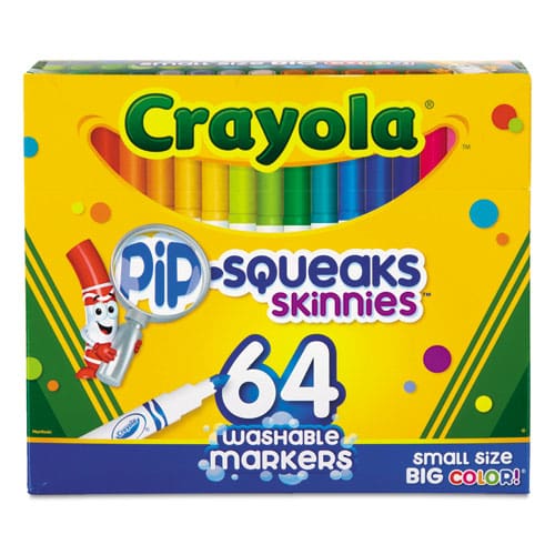 Crayola Pip-squeaks Skinnies Washable Markers Medium Bullet Tip Assorted Colors 64/pack - School Supplies - Crayola®