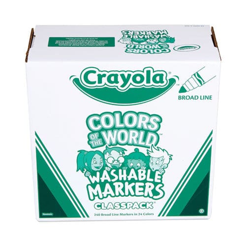 Crayola Ultra-clean Washable Marker Classpack Broad Bullet Tip 8 Assorted Colors 192/pack - School Supplies - Crayola®