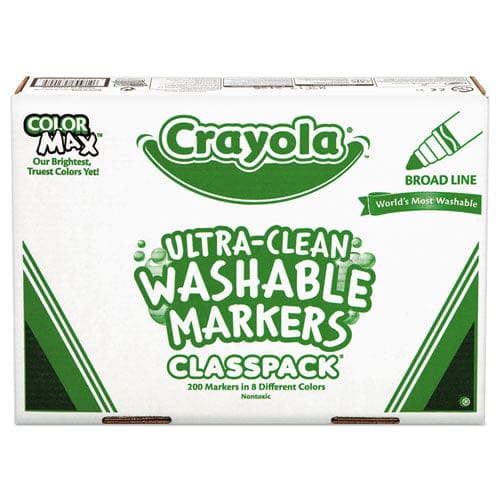 Crayola Ultra-clean Washable Marker Classpack Broad Bullet Tip 8 Assorted Colors 200/box - School Supplies - Crayola®