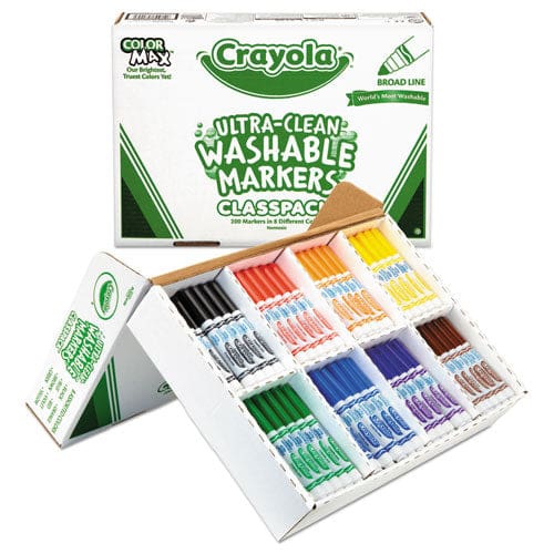 Crayola Ultra-clean Washable Marker Classpack Broad Bullet Tip 8 Assorted Colors 200/box - School Supplies - Crayola®