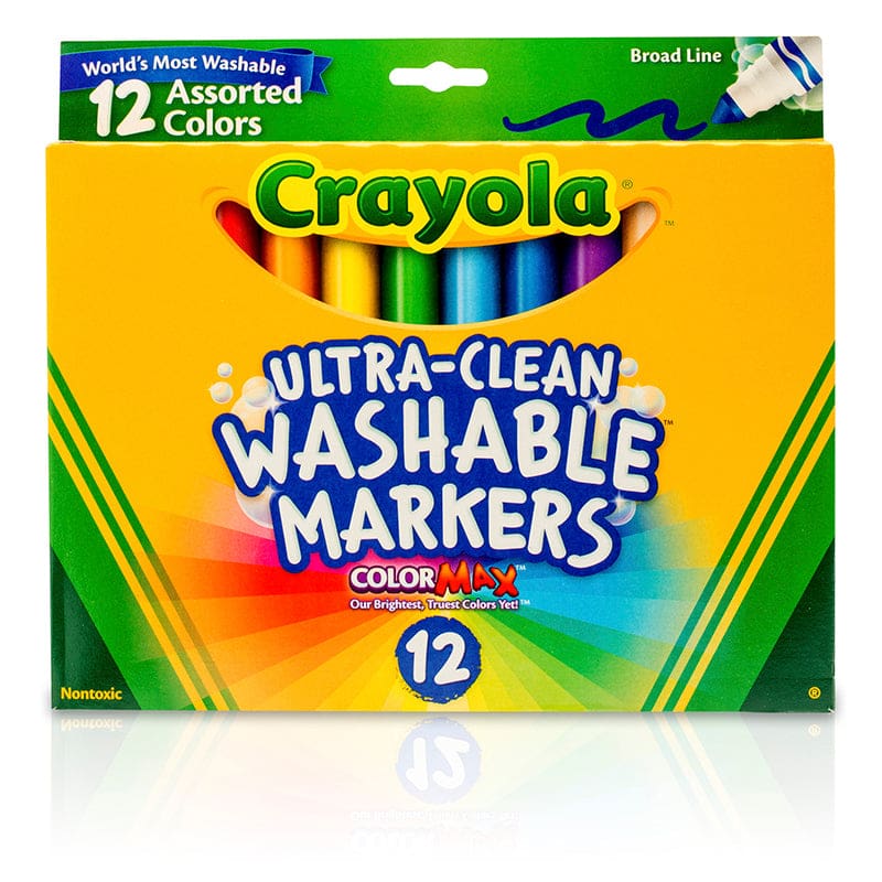 Crayola Washable Markers 12Ct Asst Colors Conical Tip (Pack of 6) - Markers - Crayola LLC