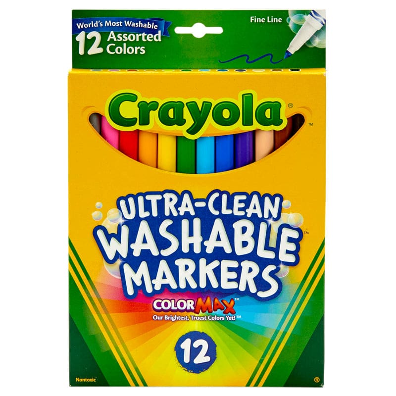 Crayola Washable Markers 12Ct Asst Colors Fine Tip (Pack of 6) - Markers - Crayola LLC