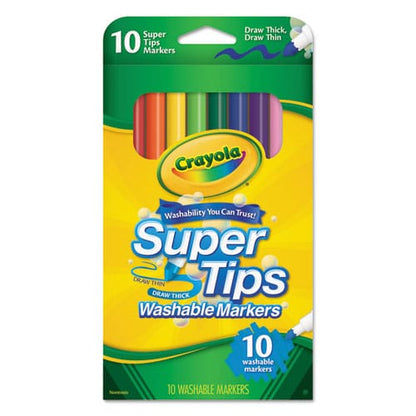 Crayola Washable Super Tips Markers Fine/broad Bullet Tips Assorted Colors 10/set - School Supplies - Crayola®