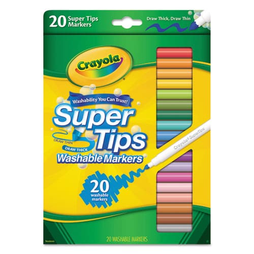 Crayola Washable Super Tips Markers Fine/broad Bullet Tips Assorted Colors 10/set - School Supplies - Crayola®