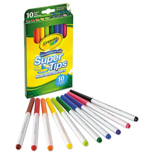 Crayola Washable Super Tips Markers Fine/broad Bullet Tips Assorted Colors 10/set - School Supplies - Crayola®