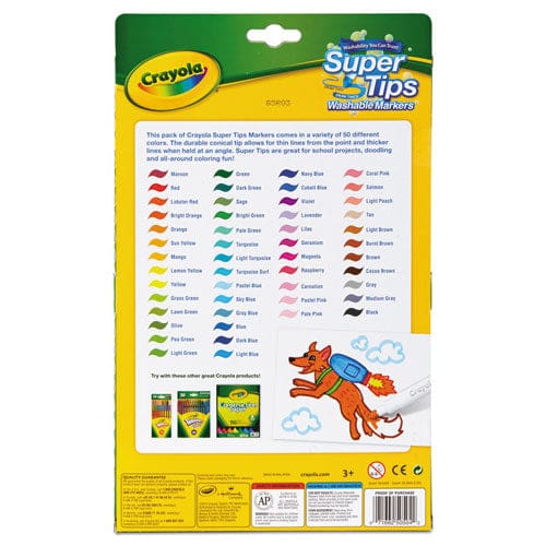 Crayola Washable Super Tips Markers Fine/broad Bullet Tips Assorted Colors 50/set - School Supplies - Crayola®