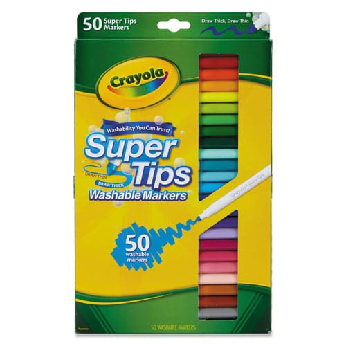 Crayola Washable Super Tips Markers Fine/broad Bullet Tips Assorted Colors 50/set - School Supplies - Crayola®