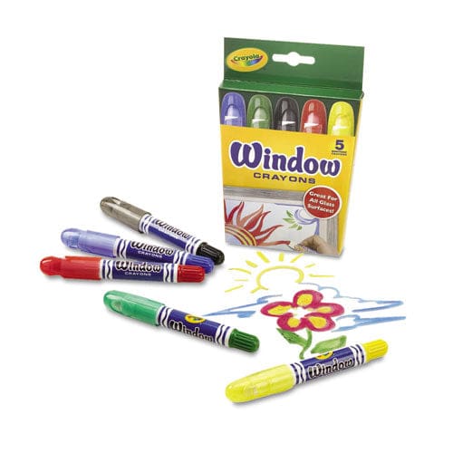 Crayola Washable Window Crayons Assorted Colors 5/set - Industrial - Crayola®