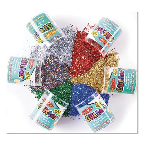 Creative Arts Charles Leonard Glitter Set Assorted 0.75 Oz Shaker-top Jar 6/set - School Supplies - Creative Arts®