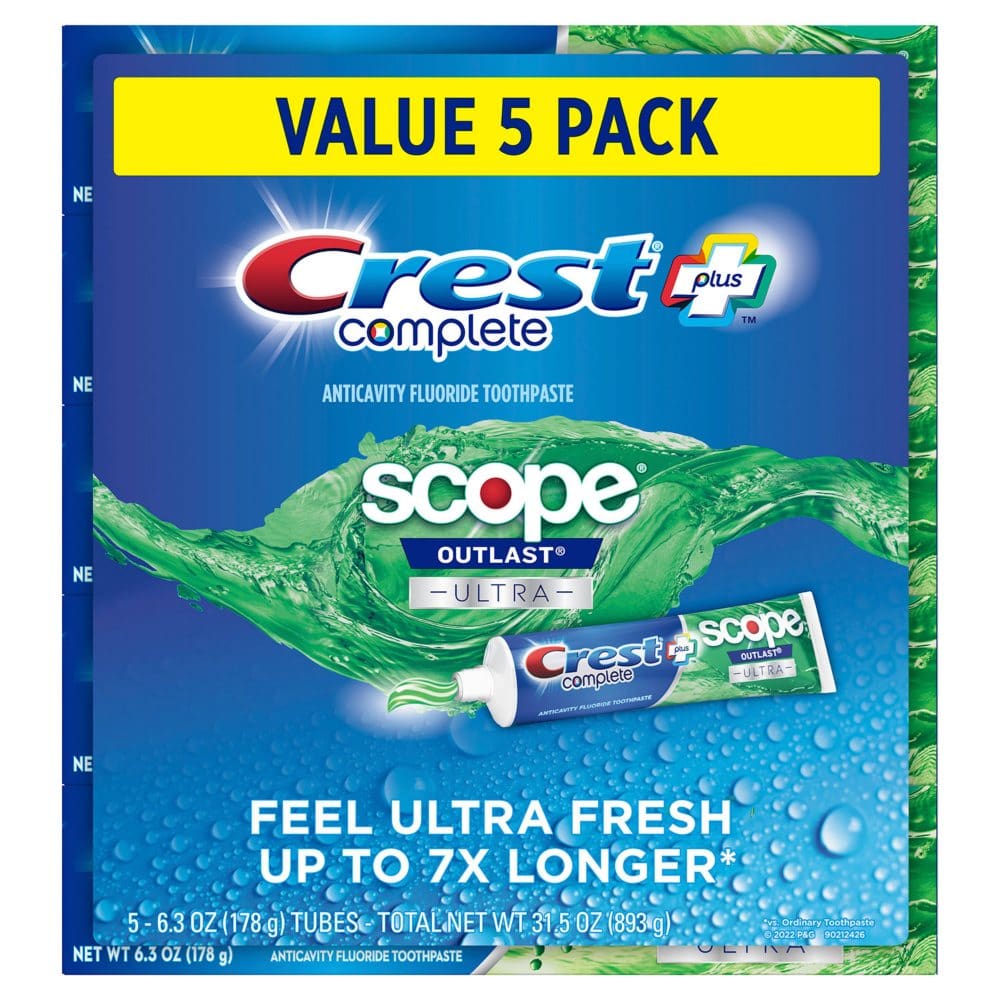 Crest Complete + Scope Outlast Ultra Toothpaste (6.3 oz. 5 pk.) - Oral Care - Crest Complete