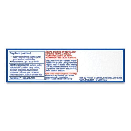 Crest Toothpaste Personal Size 0.85oz Tube 240/carton - Janitorial & Sanitation - Crest®