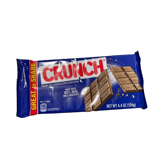 Crunch Crunch 100% Real Milk Chocolate Candy Bars, Individually Wrapped, 4.4 oz Tablet