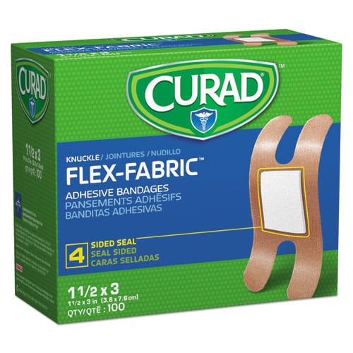 Curad Flex Fabric Bandages Knuckle 1.5 X 3 100/box - Janitorial & Sanitation - Curad®