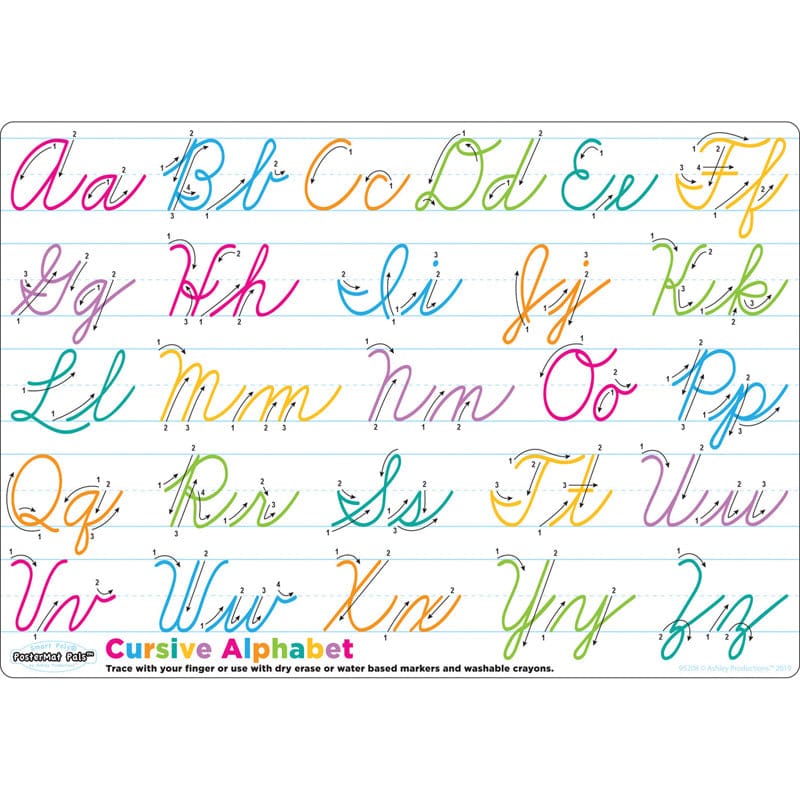 Cursive Handwriting Postermat Pals Smart Poly Single Sided (Pack of 12) - Language Arts - Ashley Productions