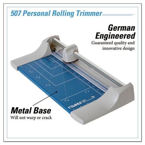 Dahle Rolling/rotary Paper Trimmer/cutter 7 Sheets 12 Cut Length Metal Base 8.25 X 17.38 - School Supplies - Dahle®