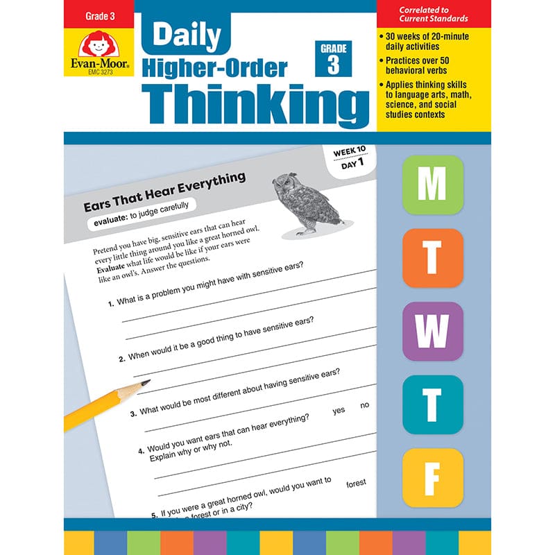 Daily Higher Order Thinking Gr 3 (Pack of 6) - Books - Evan-moor