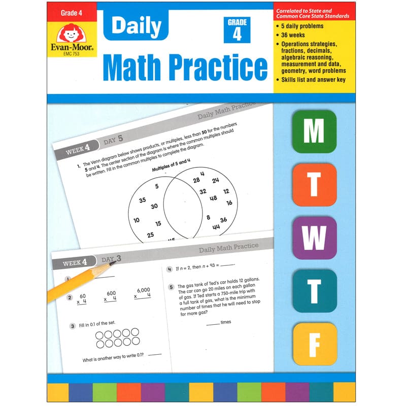 Daily Math Practice Gr 4 - Activity Books - Evan-moor