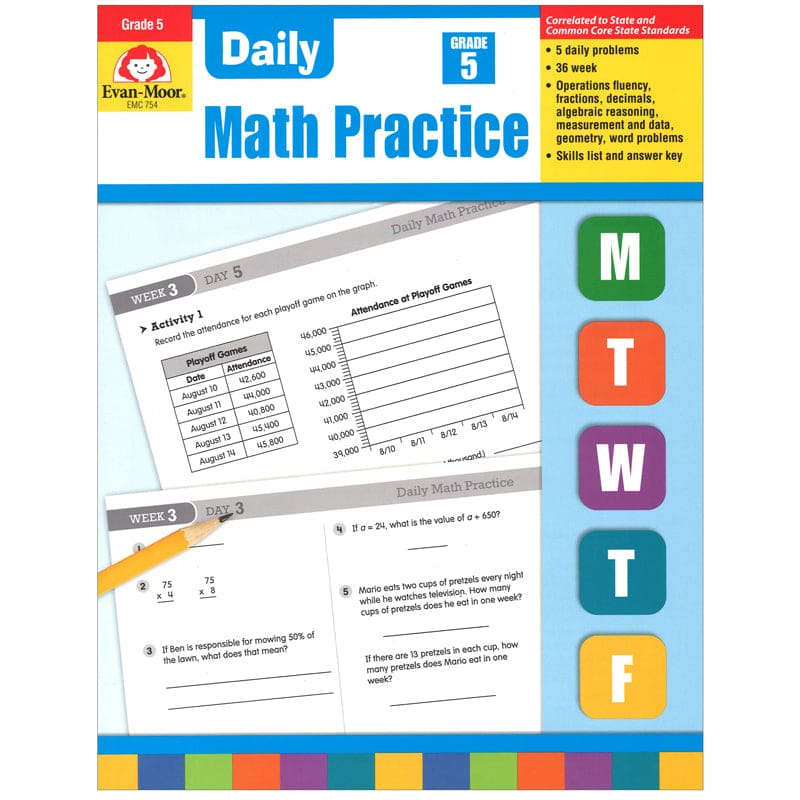 Daily Math Practice Gr 5 - Activity Books - Evan-moor