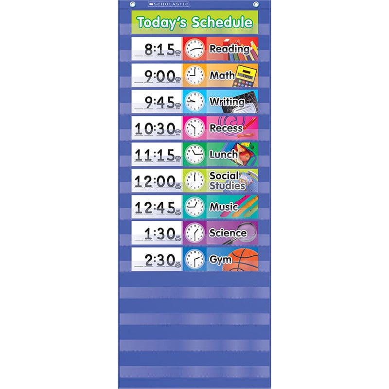 Daily Schedule Pocket Chart Gr K-5 (Pack of 2) - Pocket Charts - Scholastic Teaching Resources