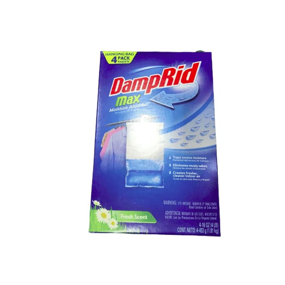 DampRid Hanging Moisture Absorber Fresh Scent - 4 Pack (16 oz/454g) - ShelHealth.Com