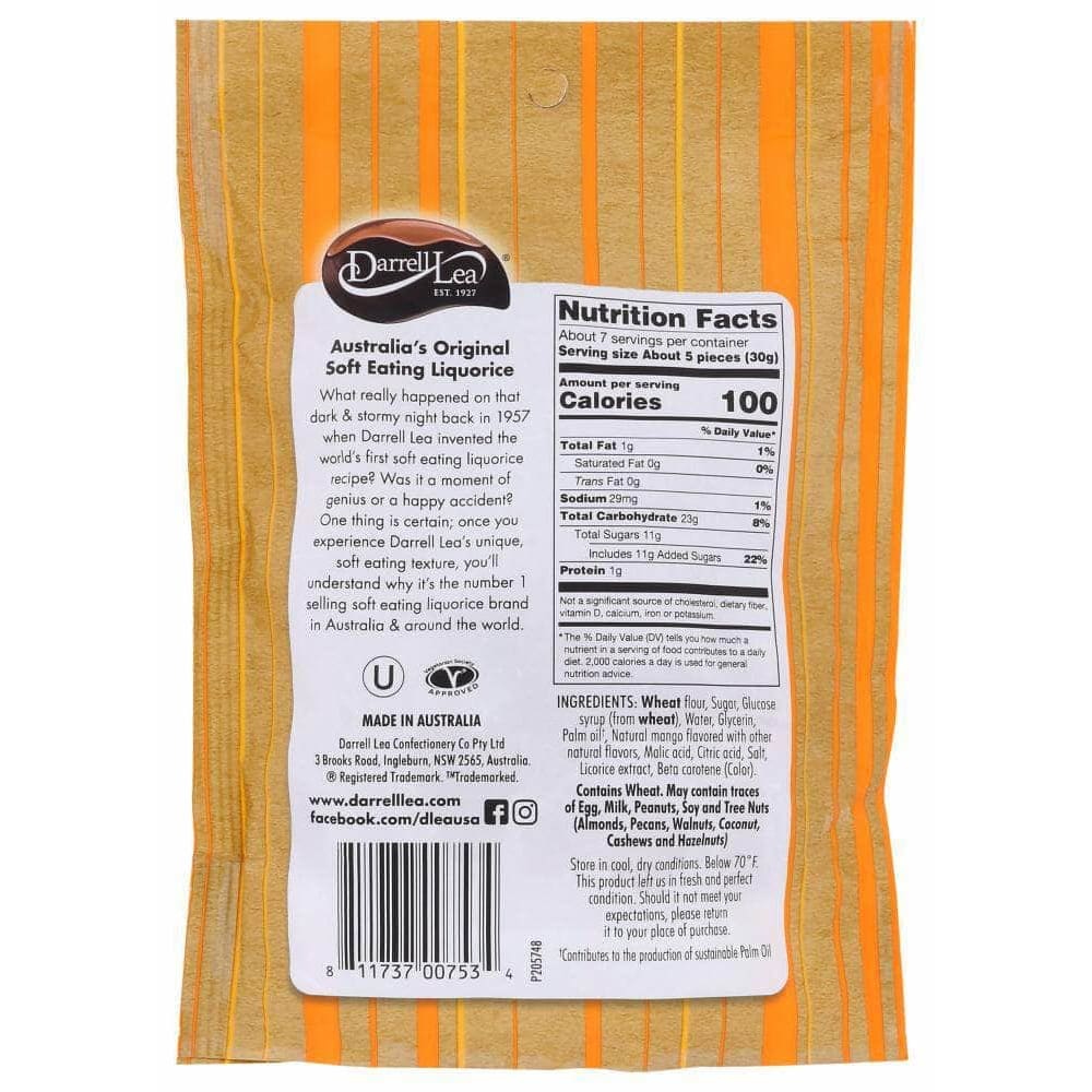 Darrell Lea Darrell Lea Licorice Soft Mango, 7 oz