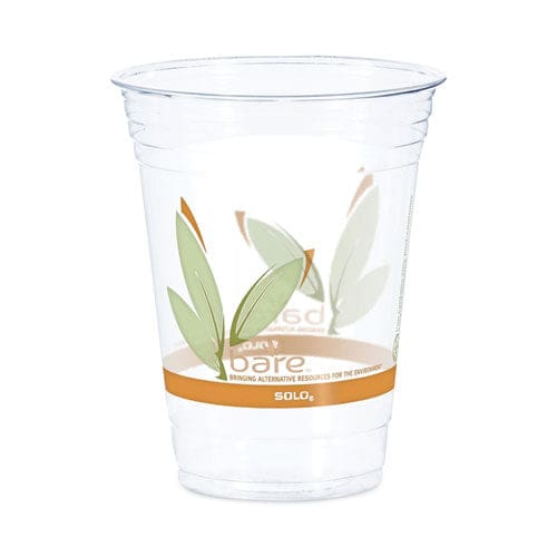 Dart Bare Eco-forward Rpet Cold Cups 16 Oz To 18 Oz Leaf Design Clear 50/pack - Food Service - Dart®