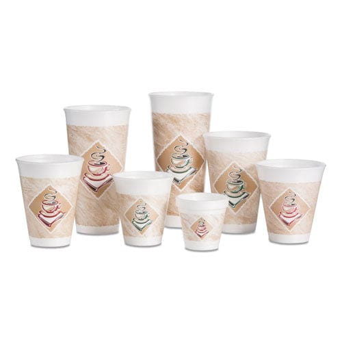 Dart Cafe G Foam Hot/cold Cups 20 Oz Brown/red/white 500/carton - Food Service - Dart®