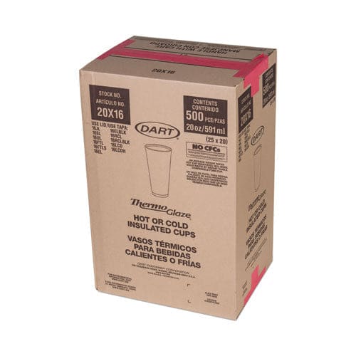 Dart Cafe G Foam Hot/cold Cups 20 Oz Brown/red/white 500/carton - Food Service - Dart®