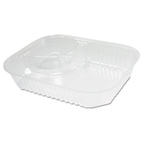 Dart Clearpac Large Nacho Tray 2-compartments 3.3 Oz 6.2 X 6.2 X 1.6 Clear Plastic 500/carton - Food Service - Dart®