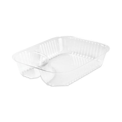 Dart Clearpac Large Nacho Tray 2-compartments 3.3 Oz 6.2 X 6.2 X 1.6 Clear Plastic 500/carton - Food Service - Dart®