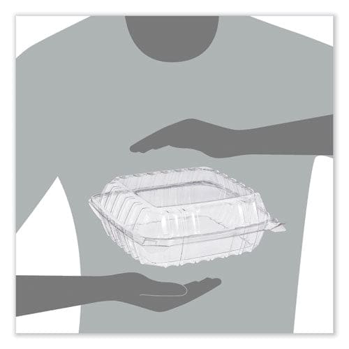 Dart Clearseal Hinged-lid Plastic Containers 8.22w X 3.02h Clear Plastic 250/carton - Food Service - Dart®