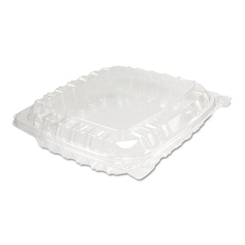 Dart Clearseal Hinged-lid Plastic Containers 8.31 X 8.31 X 2 Clear Plastic 125/bag 2 Bags/carton - Food Service - Dart®