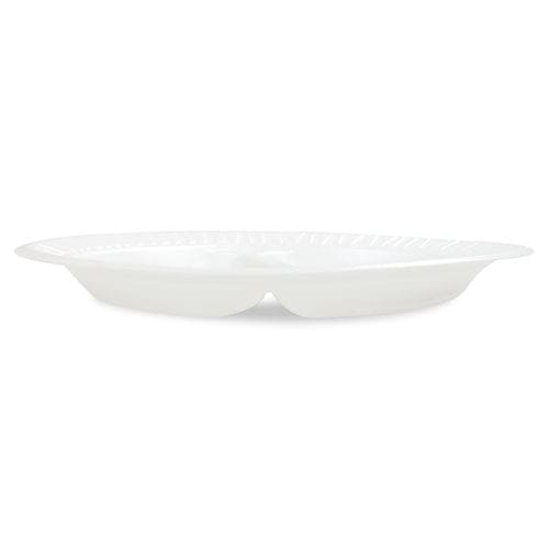 Dart Concorde Foam Plate 3-compartment 9 Dia White 125/pack 4 Packs/carton - Food Service - Dart®