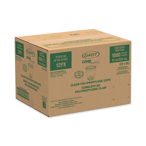 Dart Conex Clearpro Plastic Cold Cups 12 Oz Clear 50/sleeve 20 Sleeves/carton - Food Service - Dart®