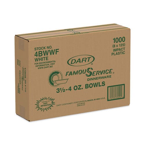 Dart Famous Service Impact Plastic Dinnerware Bowl 5 To 6 Oz White 125/pack - Food Service - Dart®