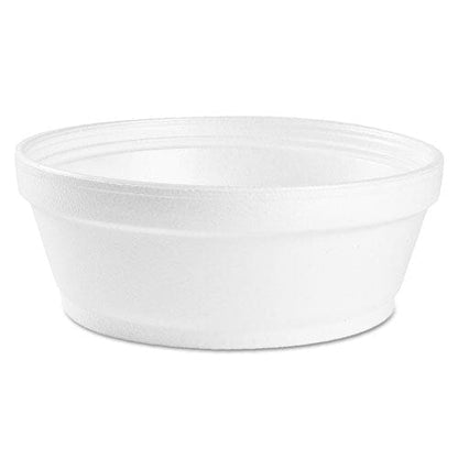 Dart Foam Container Squat 8 Oz 4.63 Diameter X 1.13h White 500/carton - Food Service - Dart®