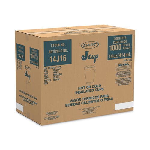 Dart Foam Drink Cups 14 Oz White 1,000/carton - Food Service - Dart®