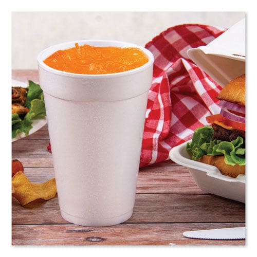 Dart Foam Drink Cups 16 Oz White 25/bag 40 Bags/carton - Food Service - Dart®