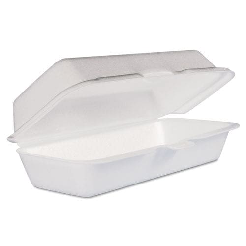 Dart Foam Hinged Lid Container Hot Dog Container 3.8 X 7.1 X 2.3 White,125/bag 4 Bags/carton - Food Service - Dart®