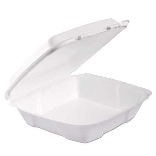 Dart Foam Hinged Lid Container Performer Perforated Lid 9 X 9.4 X 3 White 100/bag 2 Bag/carton - Food Service - Dart®